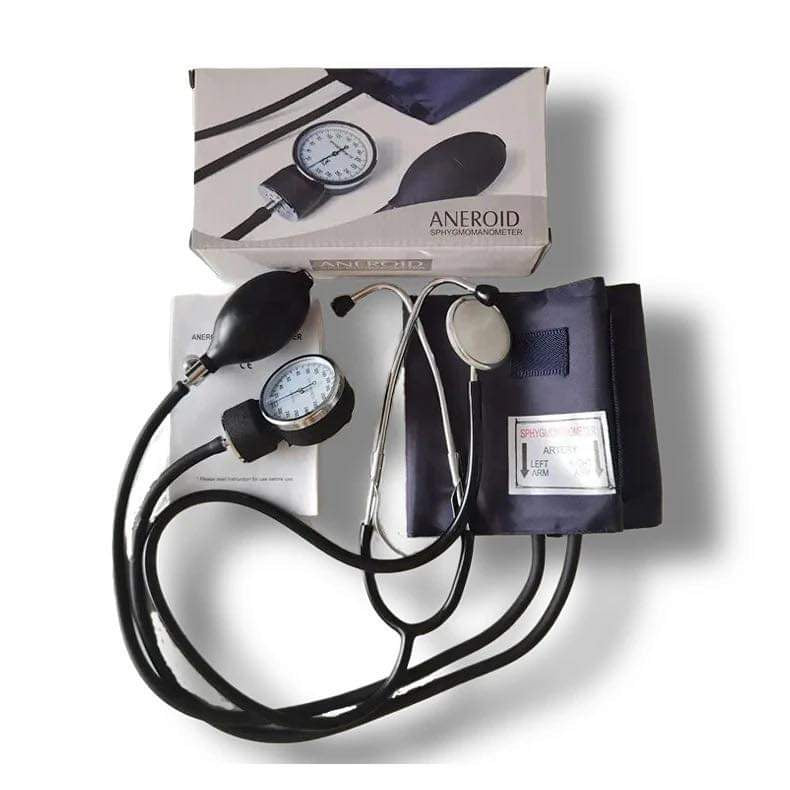 Sphygmomanometer with stethoscope