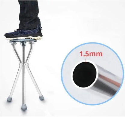 Folding aluminum Tripod cane with seat