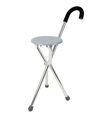 Folding aluminum Tripod cane with seat